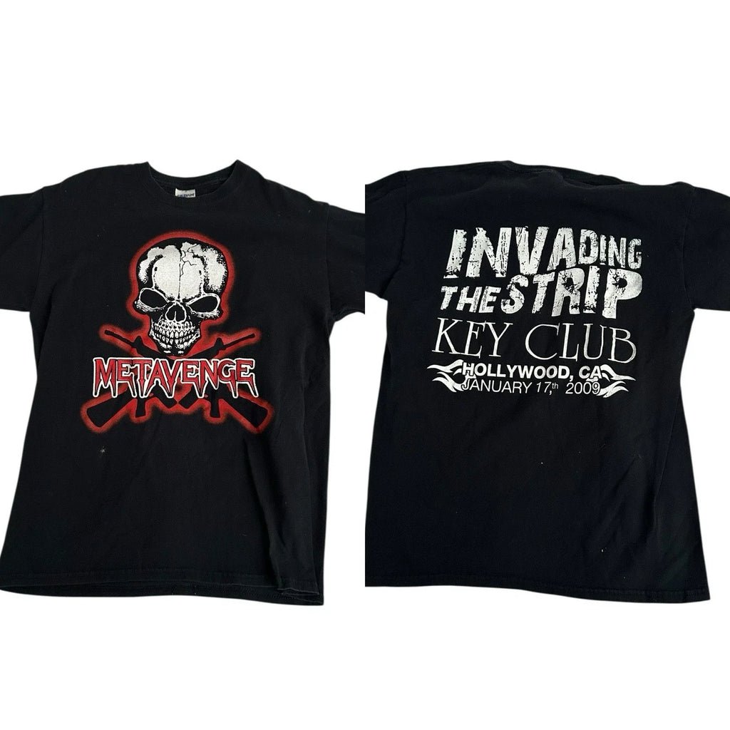 Metavenge Metal Band 2009 California Tour Tee Gildan M Y2K Grunge Skull Unisex T-shirt, Sweatshirt, Hoodie, Long Sleeve Tee - T-Shirt, Sweatshirt, Hoodie