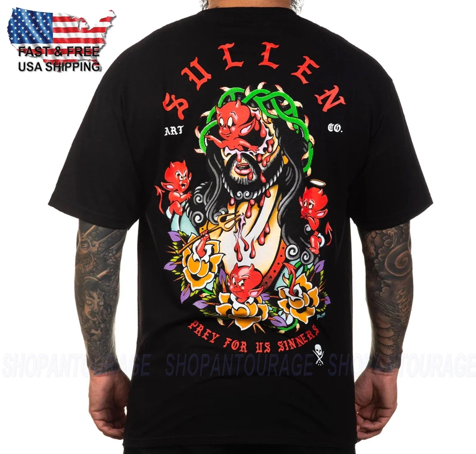Sullen Art Collective Sinner Standard Fit SCM5623 New Short Sleeve Men`s T-shirt Unisex T-shirt, Sweatshirt, Hoodie, Long Sleeve Tee - T-Shirt, Sweatshirt, Hoodie