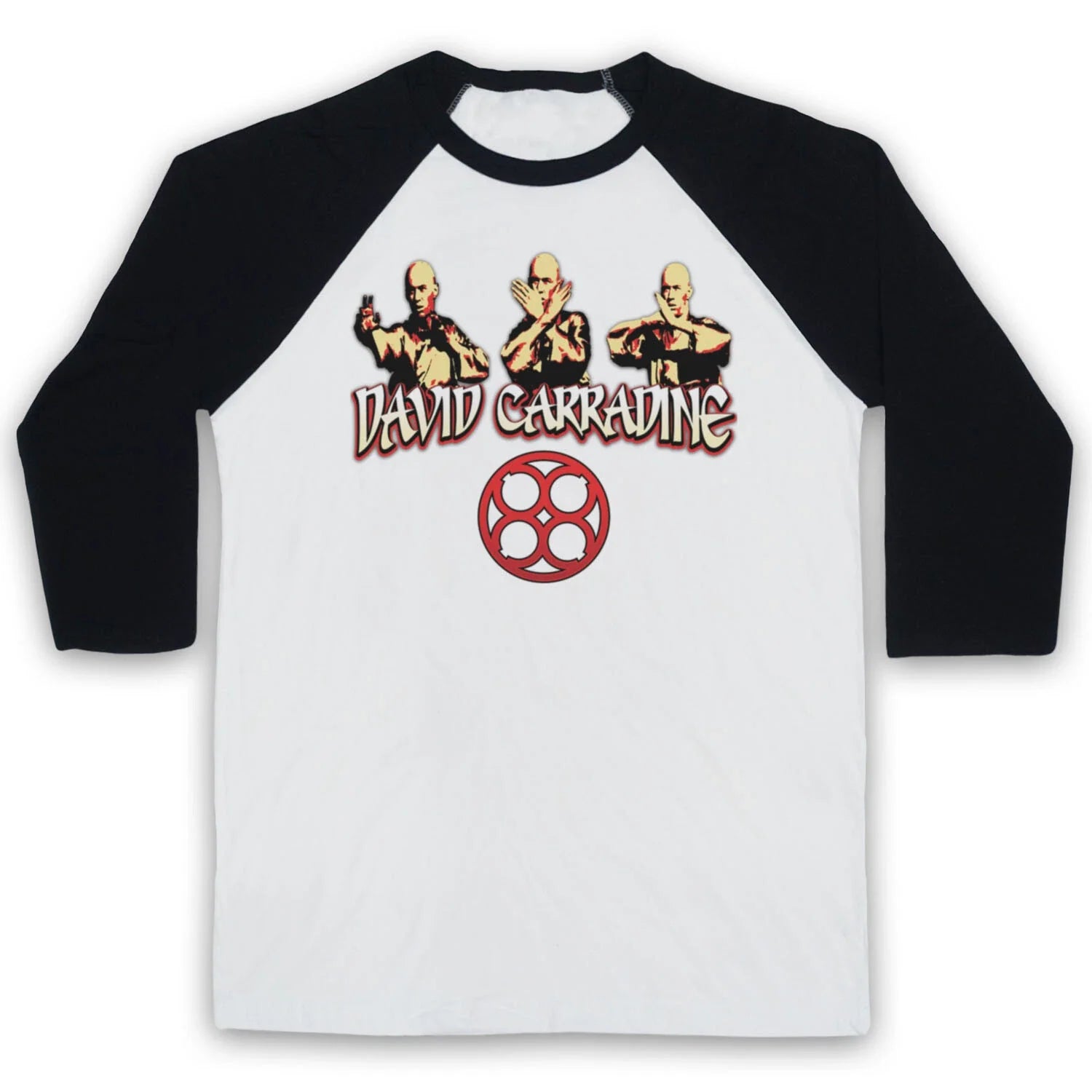 KUNG FU 3 POSES UNOFFICIAL CARRADINE KWAI CHANG CAINE 3/4 SLEEVE BASEBALL TEE Unisex T-shirt, Sweatshirt, Hoodie, Long Sleeve Tee - T-Shirt, Sweatshirt, Hoodie