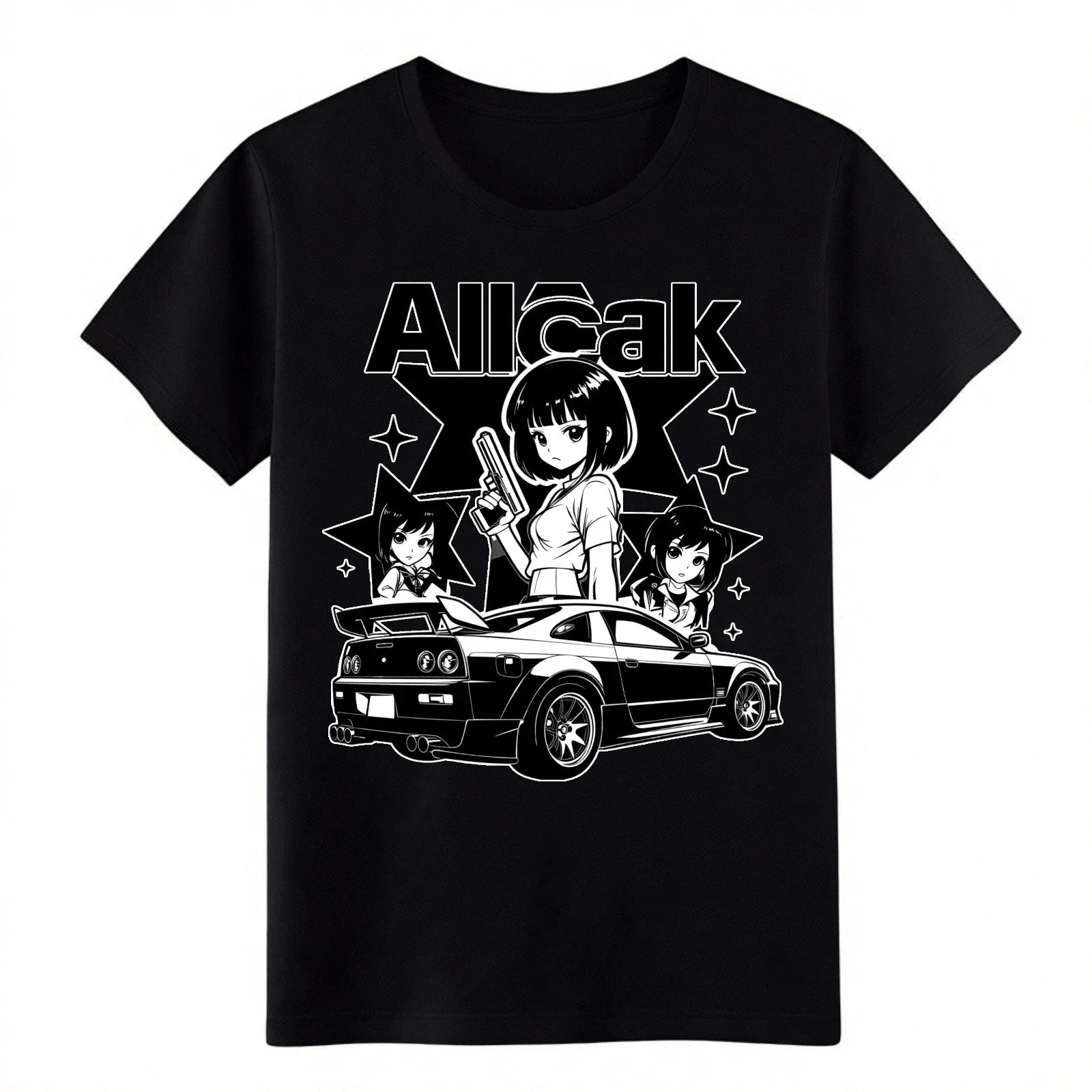 Anime JDM Girls T-Shirt - Allcak Street Racing Manga Graphic Tee Unisex T-shirt, Sweatshirt, Hoodie, Long Sleeve Tee - T-Shirt, Sweatshirt, Hoodie