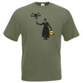 Adults Banksy Mary Poppins Drone Graffiti Street Art Unisex Olive T-Shirt Unisex T-shirt, Sweatshirt, Hoodie, Long Sleeve Tee - T-Shirt, Sweatshirt, Hoodie