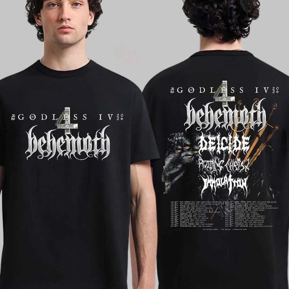 Behemoth The Godless IV 2026 Tour North America T-Shirt Unisex T-shirt, Sweatshirt, Hoodie, Long Sleeve Tee - T-Shirt, Sweatshirt, Hoodie
