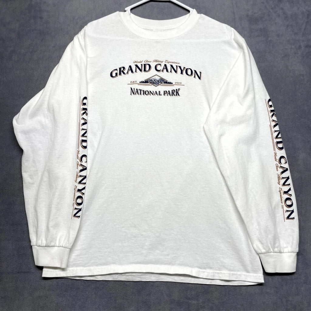 Y2K Anvil T-Shirt Men Large White Grand Canyon Graphic Print Cotton Short Sleeve Unisex T-shirt, Sweatshirt, Hoodie, Long Sleeve Tee - T-Shirt, Sweatshirt, Hoodie