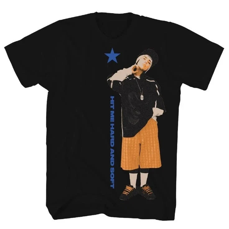 Hit Me Hard And Soft Vintage Rap Style Graphic Black T shirt Unisex T-shirt, Sweatshirt, Hoodie, Long Sleeve Tee - T-Shirt, Sweatshirt, Hoodie