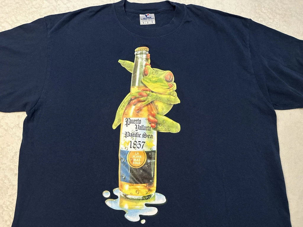 Vintage 2000s Y2K Red Eyed Tree Frog Puerto Vallarta Beer Bottle T-Shirt, XL NEW Unisex T-shirt, Sweatshirt, Hoodie, Long Sleeve Tee - T-Shirt, Sweatshirt, Hoodie