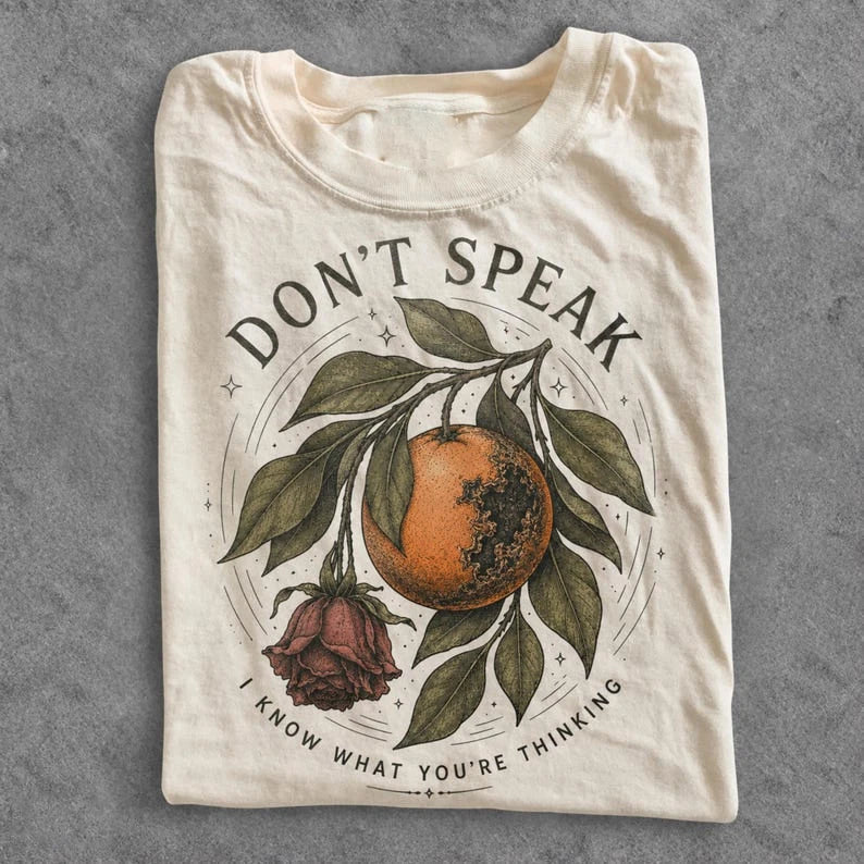 Dont Speak Orange Graphic Shirt, 90s Rock Aesthetic Top, Vintage Tee Unisex T-shirt, Sweatshirt, Hoodie, Long Sleeve Tee - T-Shirt, Sweatshirt, Hoodie