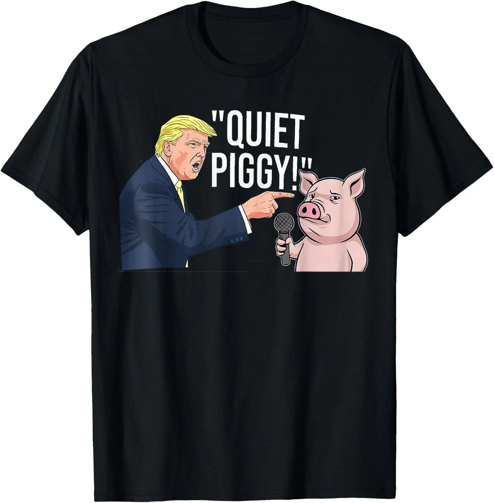 Quiet Piggy Trump Aesthetic Animal Lovers Relaxed Unisex T-Shirt Unisex T-shirt, Sweatshirt, Hoodie, Long Sleeve Tee - T-Shirt, Sweatshirt, Hoodie