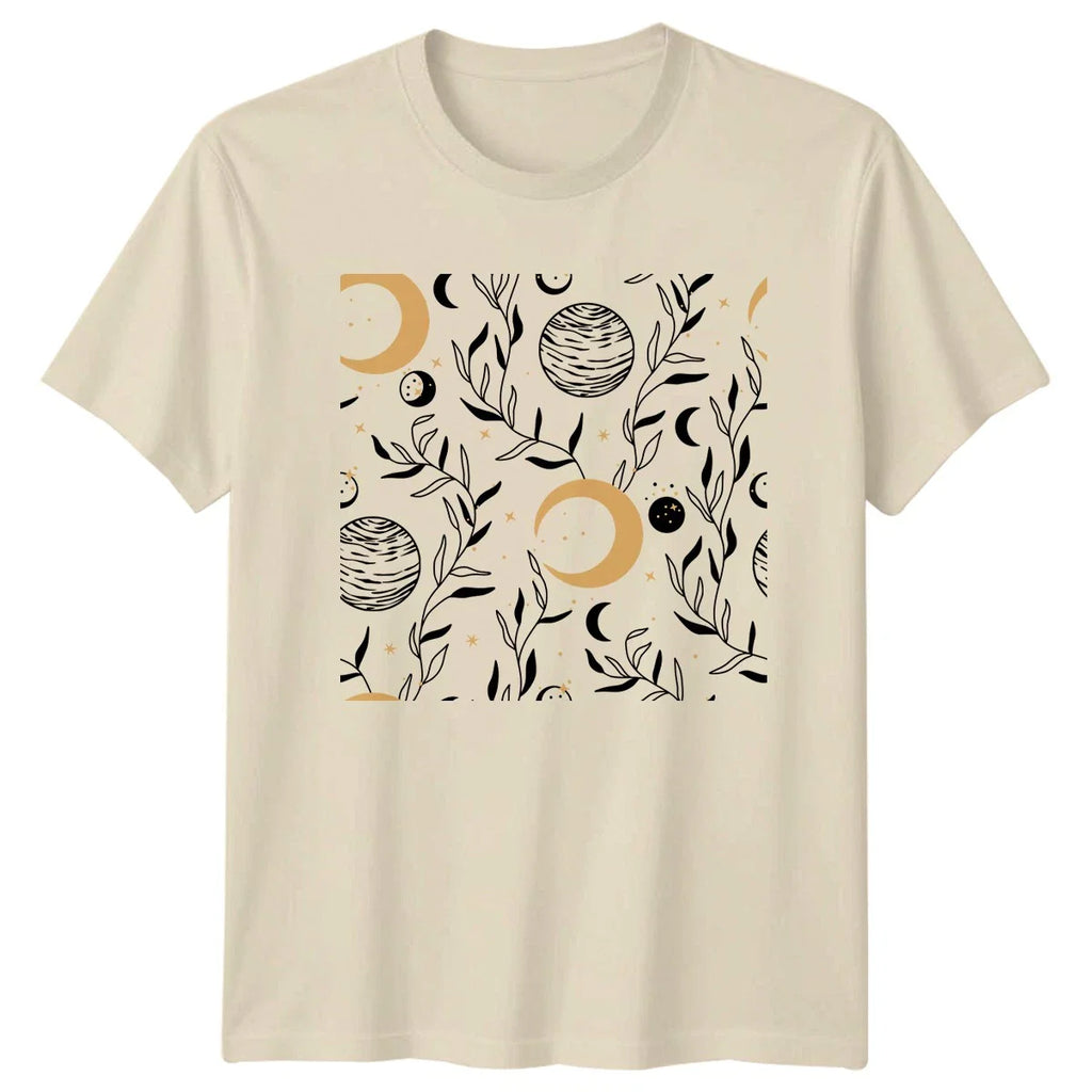 Black And Gold Celestial Moon And Womens TShirt Botanical Aesthetic Gift For Her Unisex T-shirt, Sweatshirt, Hoodie, Long Sleeve Tee - T-Shirt, Sweatshirt, Hoodie