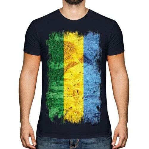Gabon Grunge Flag Gabonese T-Shirt Football Jersey Gift Unisex T-shirt, Sweatshirt, Hoodie, Long Sleeve Tee - T-Shirt, Sweatshirt, Hoodie