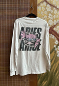 Aries Aries Graphic Print Logo White Long Sleeve T-Shirt Sz L Unisex T-shirt, Sweatshirt, Hoodie, Long Sleeve Tee - T-Shirt, Sweatshirt, Hoodie