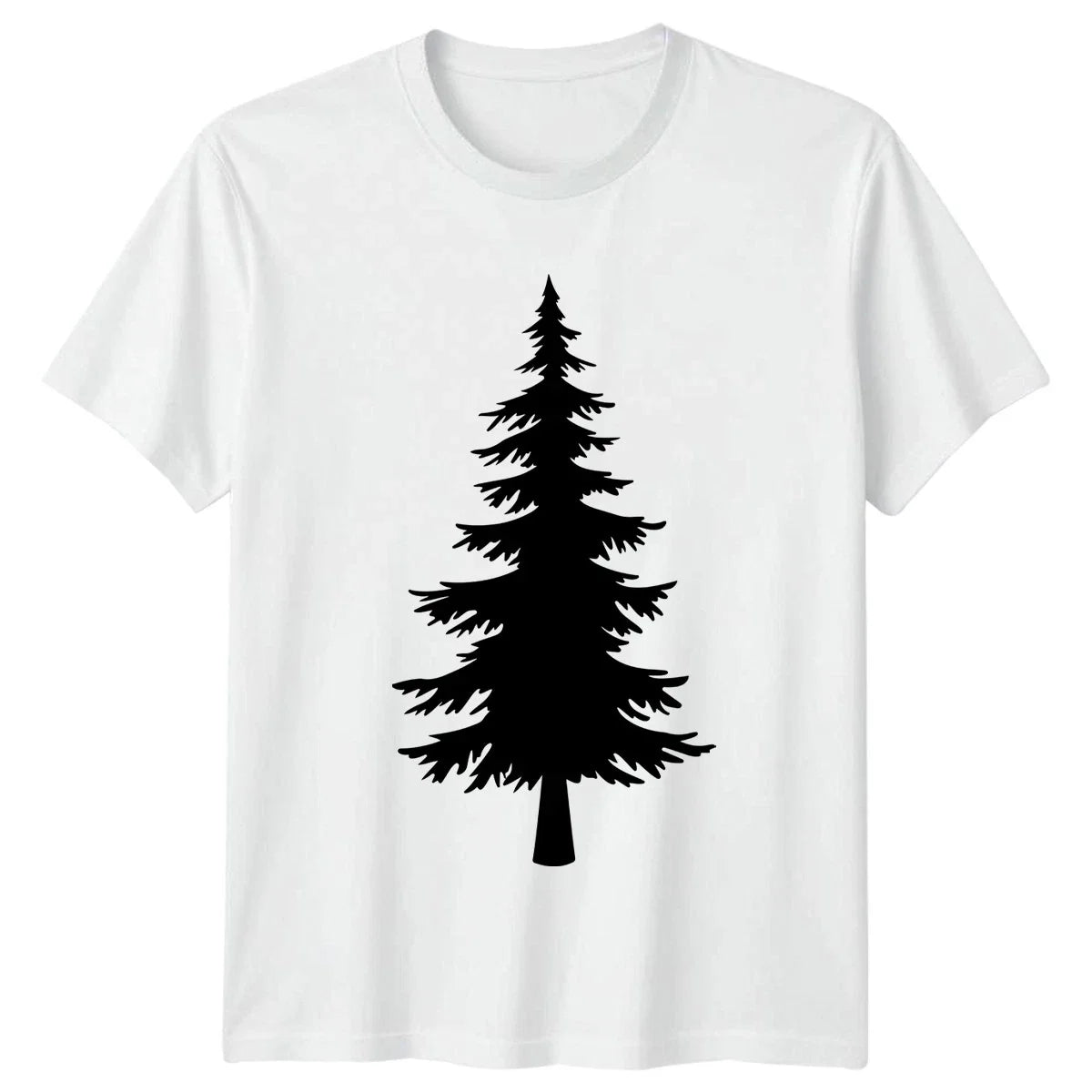 Simple Pine Tree Silhouette Black T-Shirt Forest Design Nature Outdoors Unisex T-shirt, Sweatshirt, Hoodie, Long Sleeve Tee - T-Shirt, Sweatshirt, Hoodie