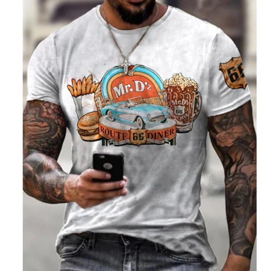 Route 66 Diner: Mr D'z Burgers T-Shirt | Retro Vintage Tee REGULAR USA SIZING Unisex T-shirt, Sweatshirt, Hoodie, Long Sleeve Tee - T-Shirt, Sweatshirt, Hoodie