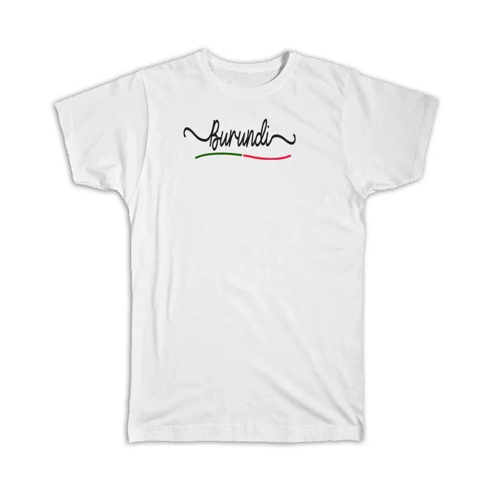 Gift T-Shirt : Burundi Flag Colors Burundian Travel Expat Country Minimalist Unisex T-shirt, Sweatshirt, Hoodie, Long Sleeve Tee - T-Shirt, Sweatshirt, Hoodie