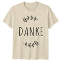 Danke Womens T-Shirt Floral Minimalist Gratitude Mothers Day Gift For Her Unisex T-shirt, Sweatshirt, Hoodie, Long Sleeve Tee - T-Shirt, Sweatshirt, Hoodie
