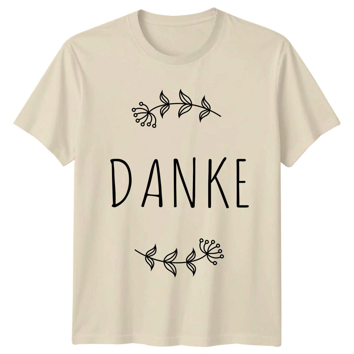 Danke Womens T-Shirt Floral Minimalist Gratitude Mothers Day Gift For Her Unisex T-shirt, Sweatshirt, Hoodie, Long Sleeve Tee - T-Shirt, Sweatshirt, Hoodie