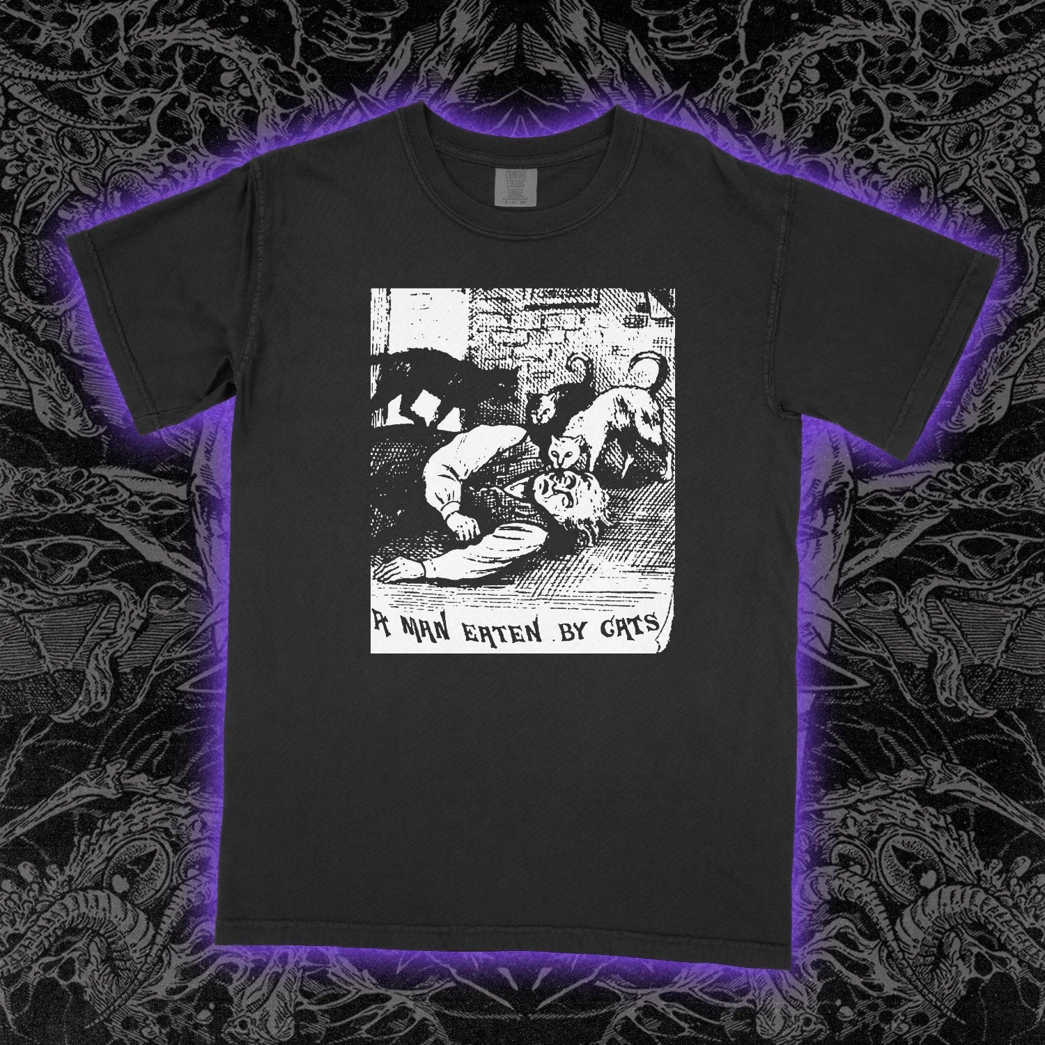 Man Eaten By Cats Tee shirt  , Unisex Tee Unisex T-shirt, Sweatshirt, Hoodie, Long Sleeve Tee - T-Shirt, Sweatshirt, Hoodie