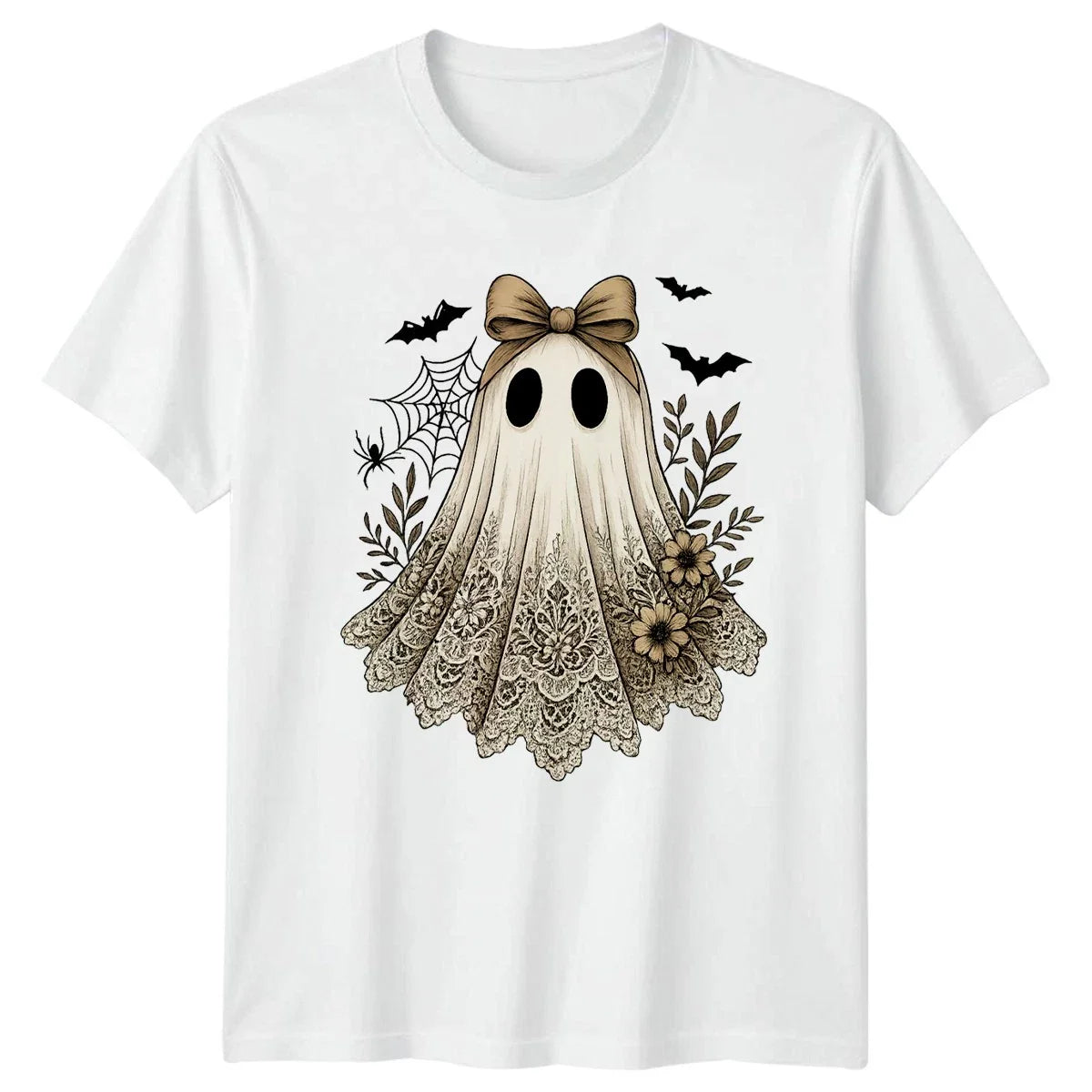 Vintage Gothic Sheet Ghost With Womens T-Shirt Spooky Aesthetic Halloween Unisex T-shirt, Sweatshirt, Hoodie, Long Sleeve Tee - T-Shirt, Sweatshirt, Hoodie