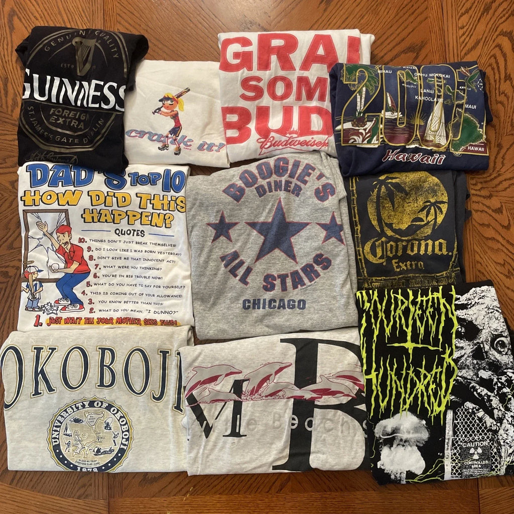 Vintage T-Shirt Lot Of 10 90s Y2K Modern Beer Bud Wrigley Cubs Diner Guinness Unisex T-shirt, Sweatshirt, Hoodie, Long Sleeve Tee - T-Shirt, Sweatshirt, Hoodie