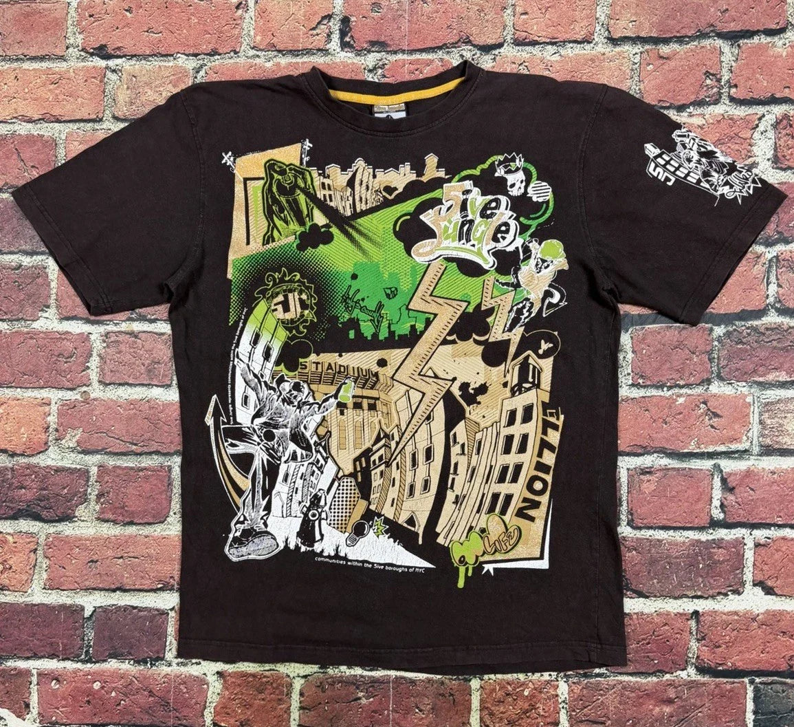 Vintage 5ive Jungle T Shirt Hip Hop Skate Streetwear Y2K Mens Large NYC Borough Unisex T-shirt, Sweatshirt, Hoodie, Long Sleeve Tee - T-Shirt, Sweatshirt, Hoodie
