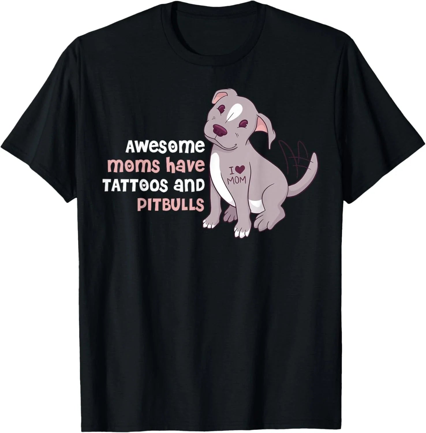 Awesome Moms Have Tattoos And Pitbulls Gift Unisex T-Shirt Unisex T-shirt, Sweatshirt, Hoodie, Long Sleeve Tee - T-Shirt, Sweatshirt, Hoodie