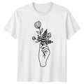 Minimalist Line Art Hand Holding T-Shirt Minimalist Floral Nature Birthday Gift Unisex T-shirt, Sweatshirt, Hoodie, Long Sleeve Tee - T-Shirt, Sweatshirt, Hoodie
