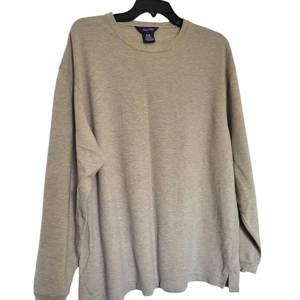Hunt Club Mens Tan Crewneck Long Sleeve Casual Cotton Classic Shirt XL Vintage Unisex T-shirt, Sweatshirt, Hoodie, Long Sleeve Tee - T-Shirt, Sweatshirt, Hoodie