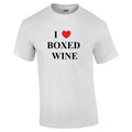 I Heart love Boxed Wine T-Shirt Funny Adult Cotton Shirt S  -  5XL Unisex T-shirt, Sweatshirt, Hoodie, Long Sleeve Tee - T-Shirt, Sweatshirt, Hoodie