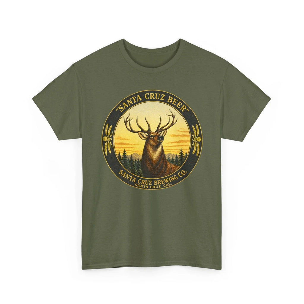 Santa Cruz Brewing Co. California Pre-Pro Beer Elk Buck Retro Breweriana T-Shirt Unisex T-shirt, Sweatshirt, Hoodie, Long Sleeve Tee - T-Shirt, Sweatshirt, Hoodie