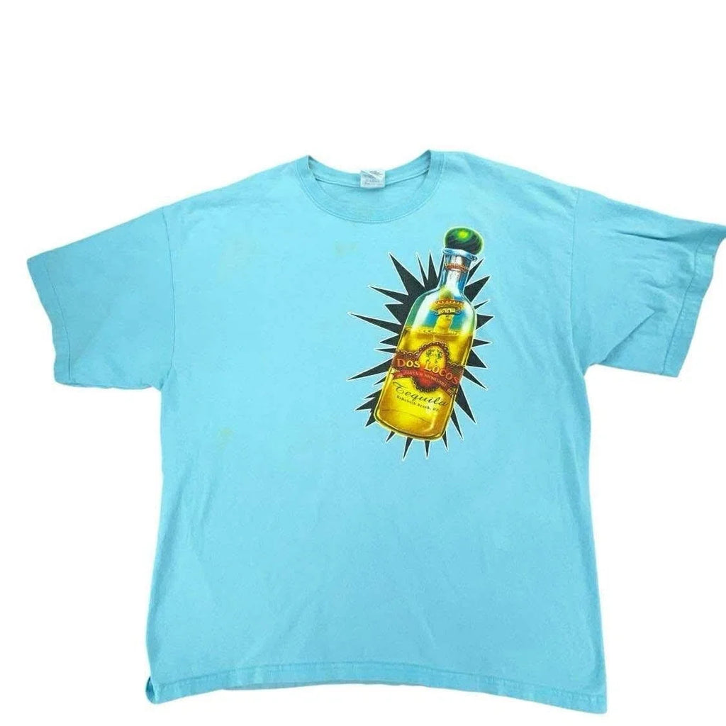 Dos Locos Tequila T-Shirt Gildan Ultra Cotton XL Graphic Light Blue Unisex T-shirt, Sweatshirt, Hoodie, Long Sleeve Tee - T-Shirt, Sweatshirt, Hoodie