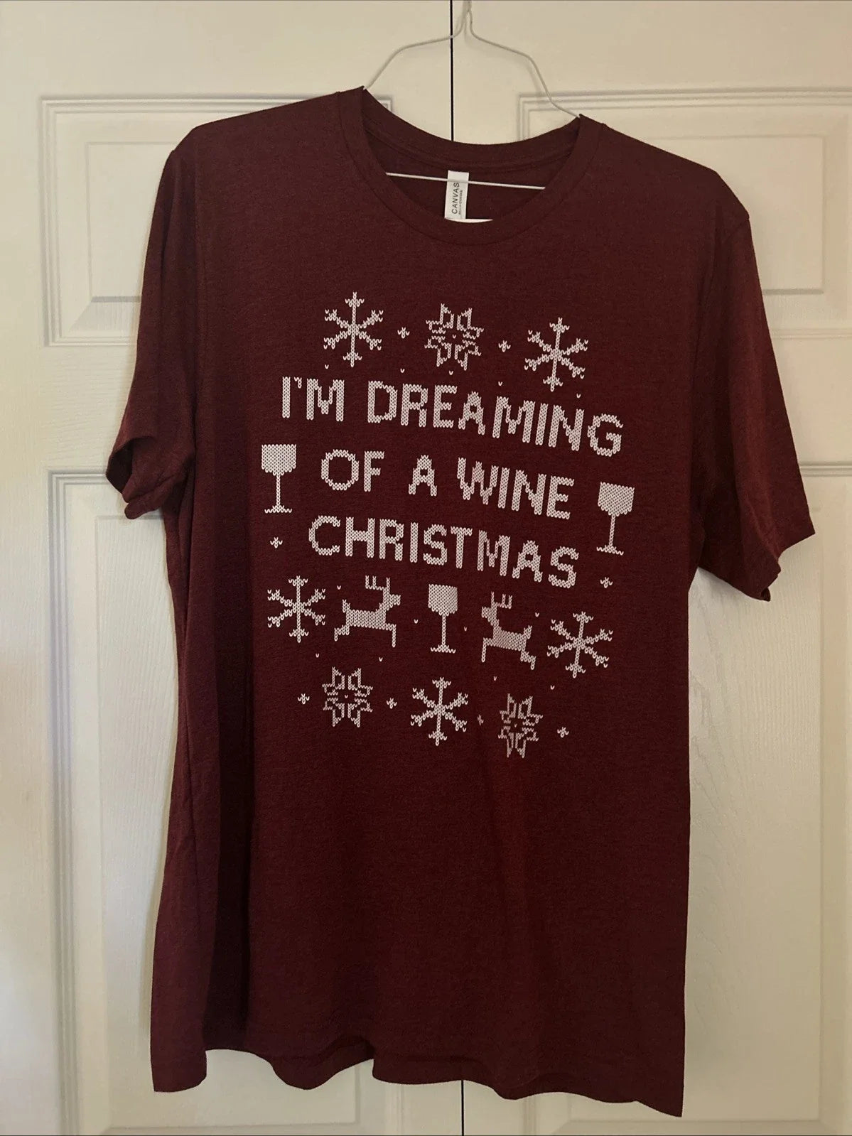 Im Dreaming Of A Wine Christmas Mens XL Maroon Soft Cotton  T-Shirt NEW Unisex T-shirt, Sweatshirt, Hoodie, Long Sleeve Tee - T-Shirt, Sweatshirt, Hoodie