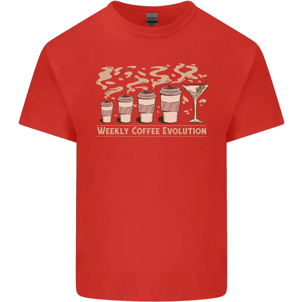 Funny Weekly Coffee to Alcohol Evolution Wine Mens Cotton T-Shirt Tee Top Unisex T-shirt, Sweatshirt, Hoodie, Long Sleeve Tee - T-Shirt, Sweatshirt, Hoodie