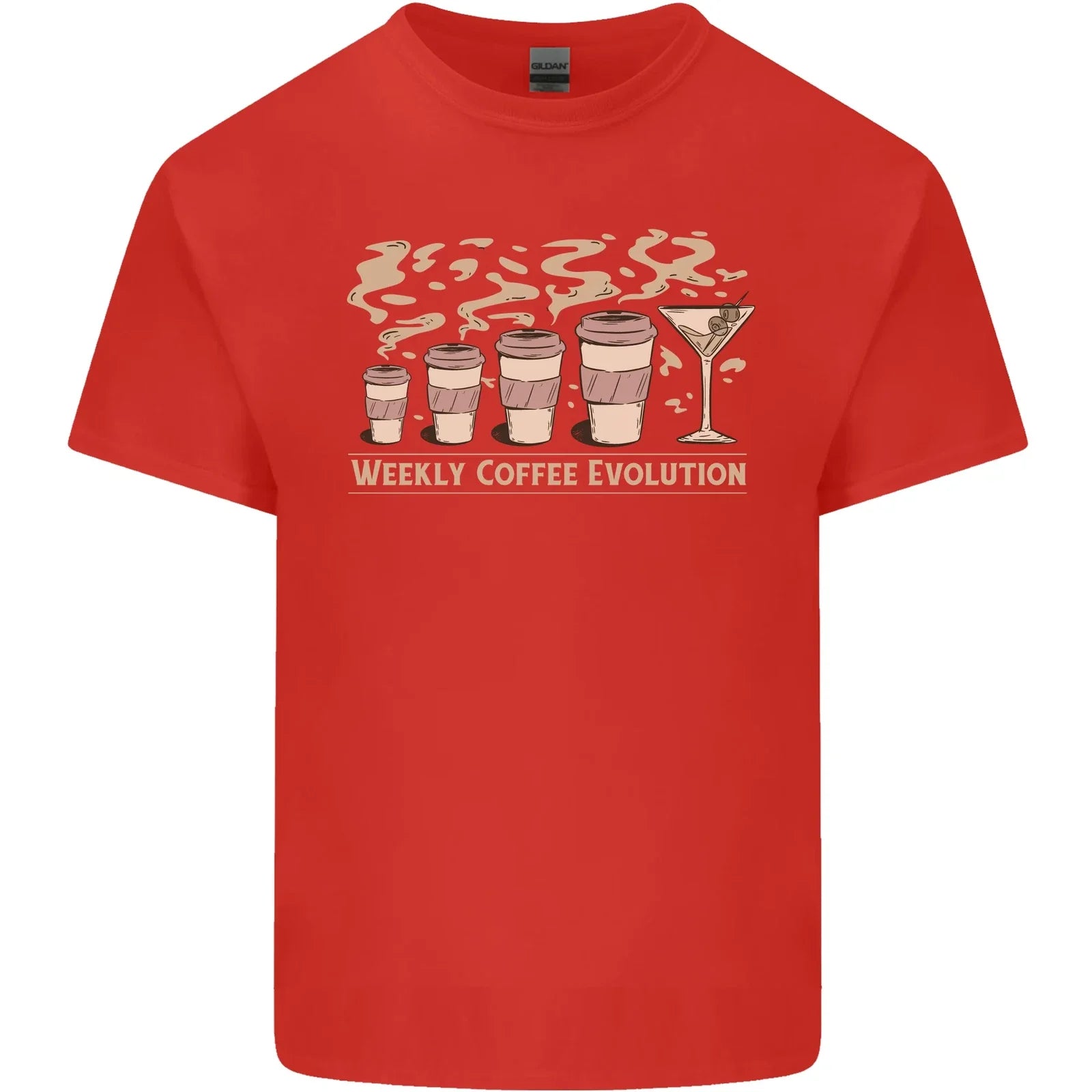 Funny Weekly Coffee to Alcohol Evolution Wine Mens Cotton T-Shirt Tee Top Unisex T-shirt, Sweatshirt, Hoodie, Long Sleeve Tee - T-Shirt, Sweatshirt, Hoodie