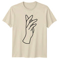 Minimalist Hand Art Gesture Outline T-Shirt Line Art Art Birthday Gift Unisex T-shirt, Sweatshirt, Hoodie, Long Sleeve Tee - T-Shirt, Sweatshirt, Hoodie