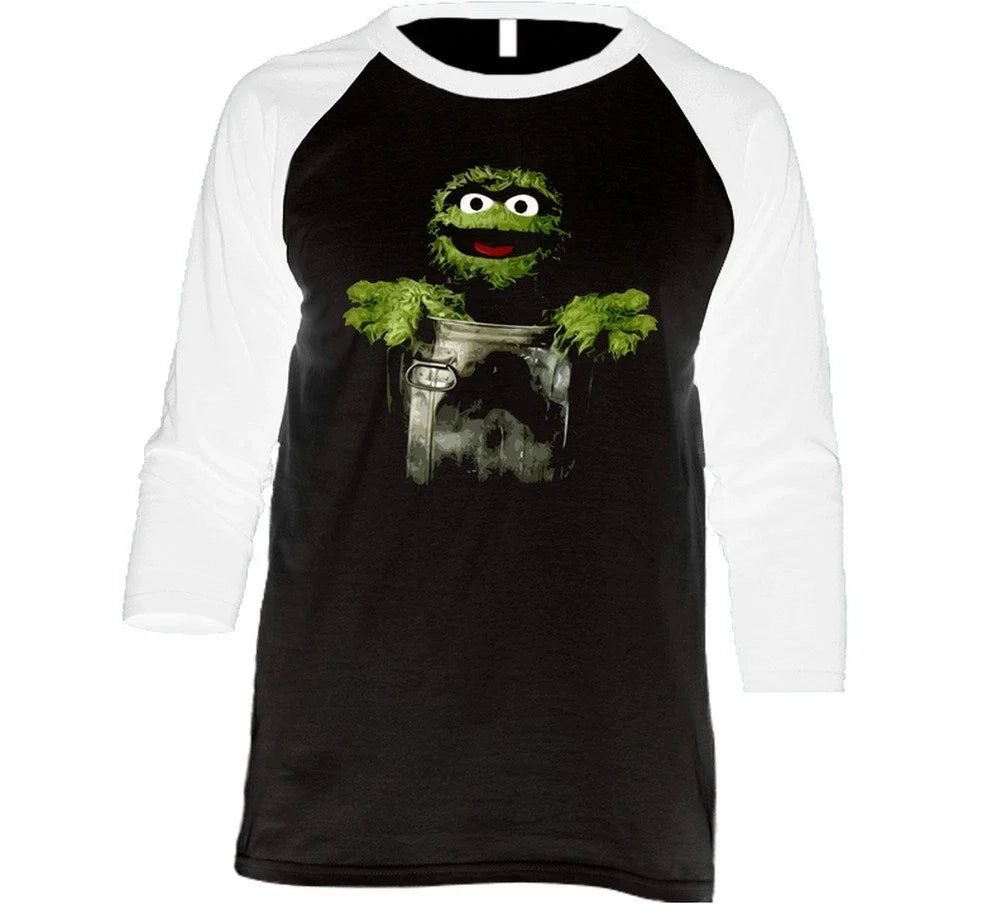 Oscar The Grouch Raglan 3/4 Sleeve Unisex T-shirt, Sweatshirt, Hoodie, Long Sleeve Tee - T-Shirt, Sweatshirt, Hoodie