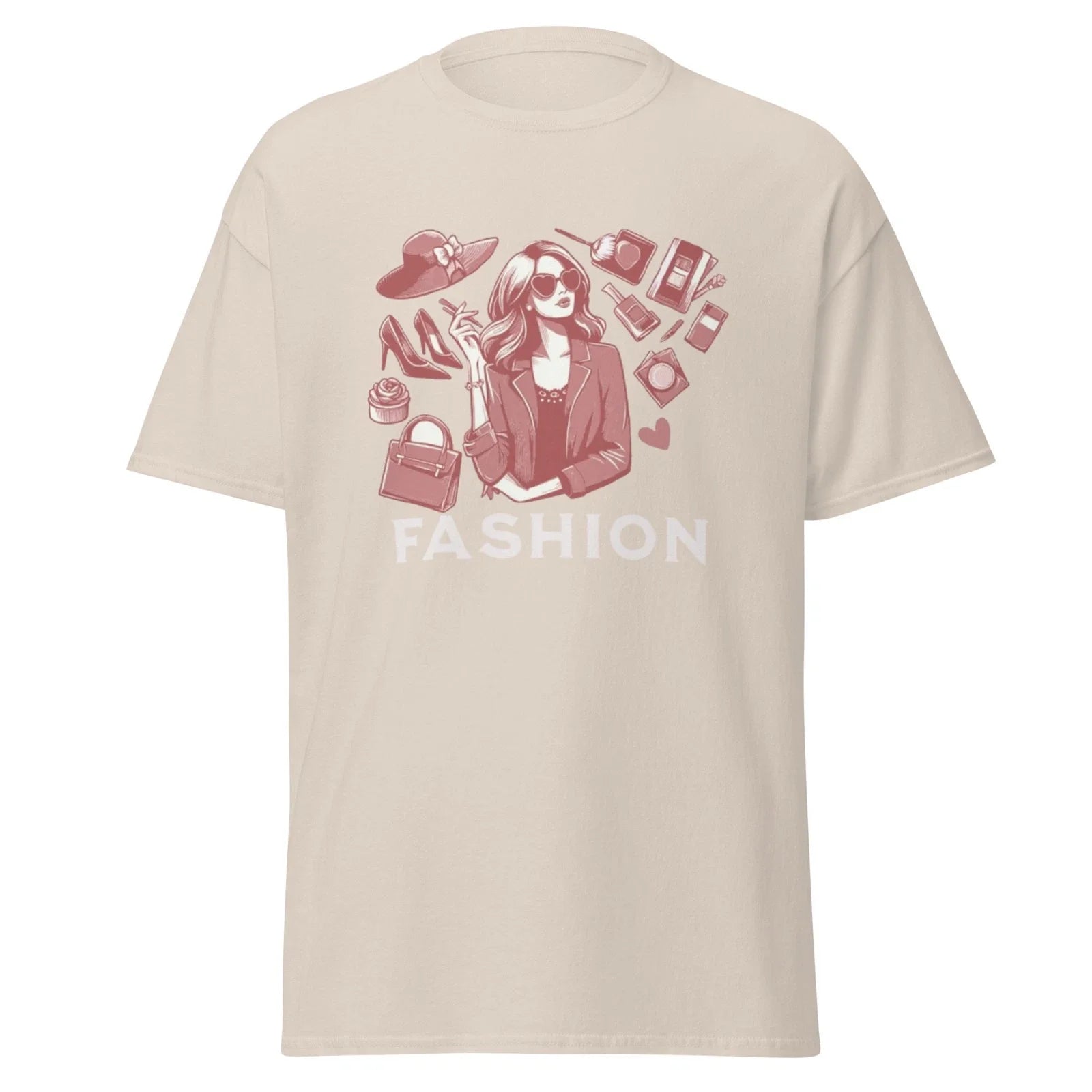 Fashion Girl Aesthetic Shirt, Pink Dusty Line Art Tee, Modern Style T-Shirt Unisex T-shirt, Sweatshirt, Hoodie, Long Sleeve Tee - T-Shirt, Sweatshirt, Hoodie