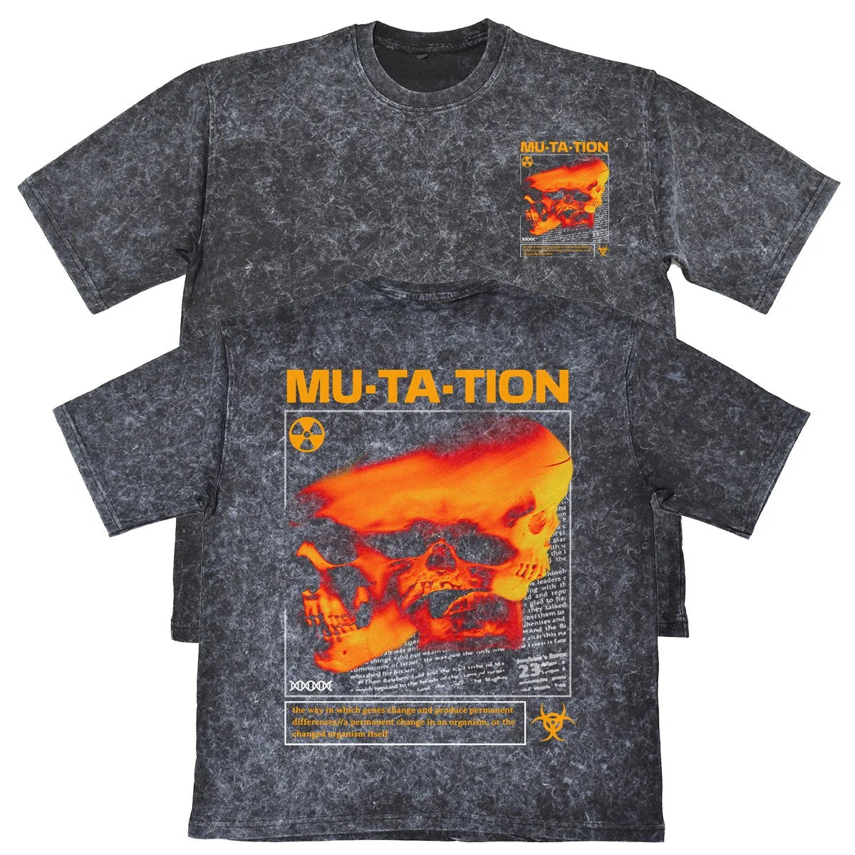 Mu Ta Tion Unisex Mens Carbon Grey 240gsm French Terry Acid Wash T-Shirt Grunge Unisex T-shirt, Sweatshirt, Hoodie, Long Sleeve Tee - T-Shirt, Sweatshirt, Hoodie