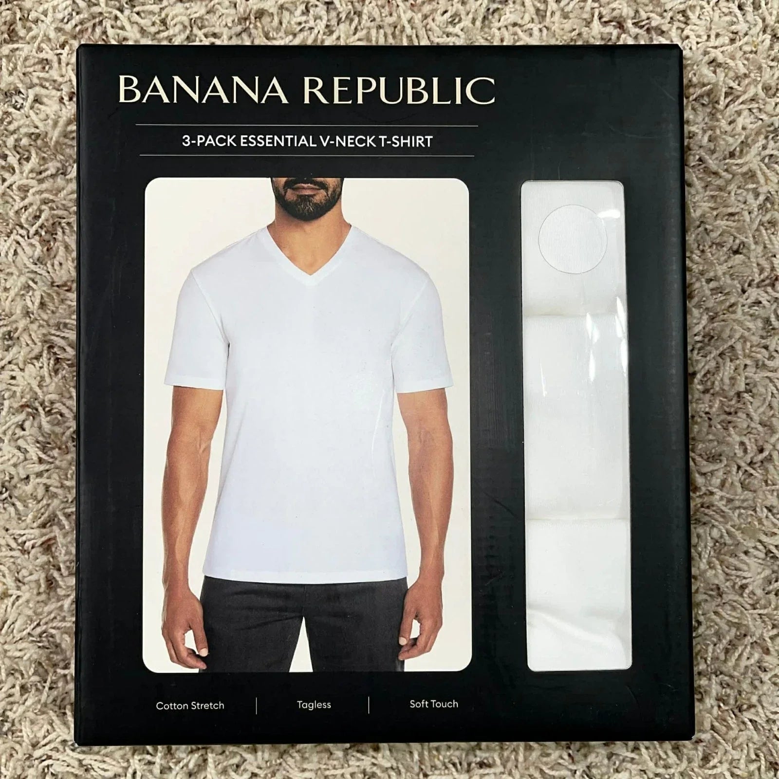 Banana Republic Men's V-Neck Tee T-Shirt White 3-Pack, Choose Size M/L/XL (New) Unisex T-shirt, Sweatshirt, Hoodie, Long Sleeve Tee - T-Shirt, Sweatshirt, Hoodie