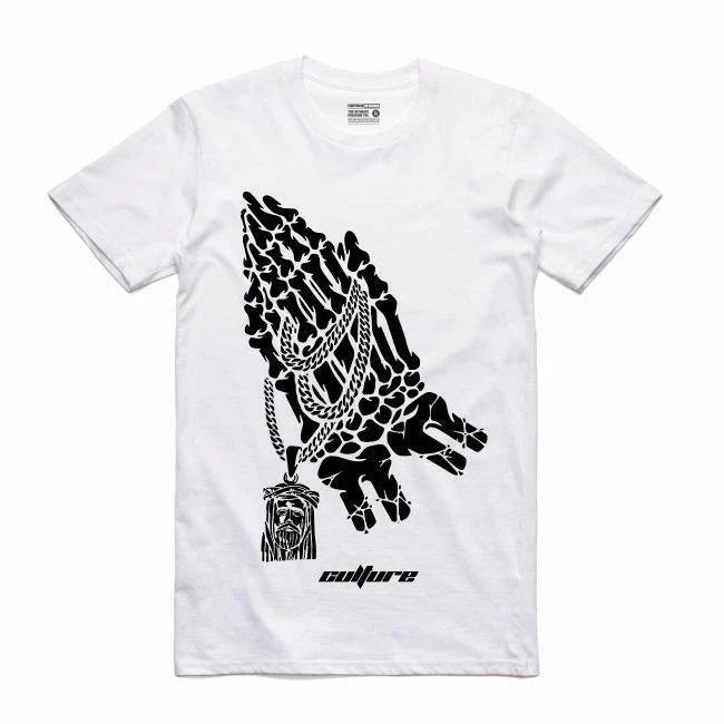 NEW Streetwear on Demand CULTURE PRAYING HANDS WHITE Tee Shirt SMALL-3XLARGE Unisex T-shirt, Sweatshirt, Hoodie, Long Sleeve Tee - T-Shirt, Sweatshirt, Hoodie