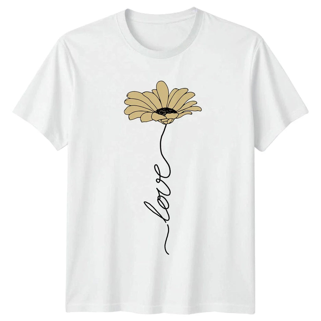 Love T-Shirt Minimalist Floral Nature Flower Birthday Gift For Him And Her Unisex T-shirt, Sweatshirt, Hoodie, Long Sleeve Tee - T-Shirt, Sweatshirt, Hoodie