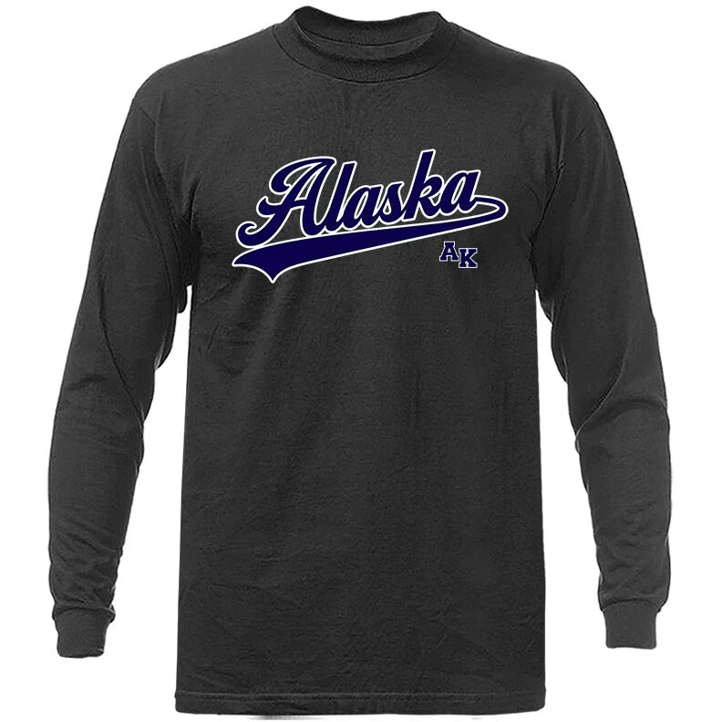 State of Alaska Swoosh AK Graphic Long Sleeve Unisex T-shirt, Sweatshirt, Hoodie, Long Sleeve Tee - T-Shirt, Sweatshirt, Hoodie