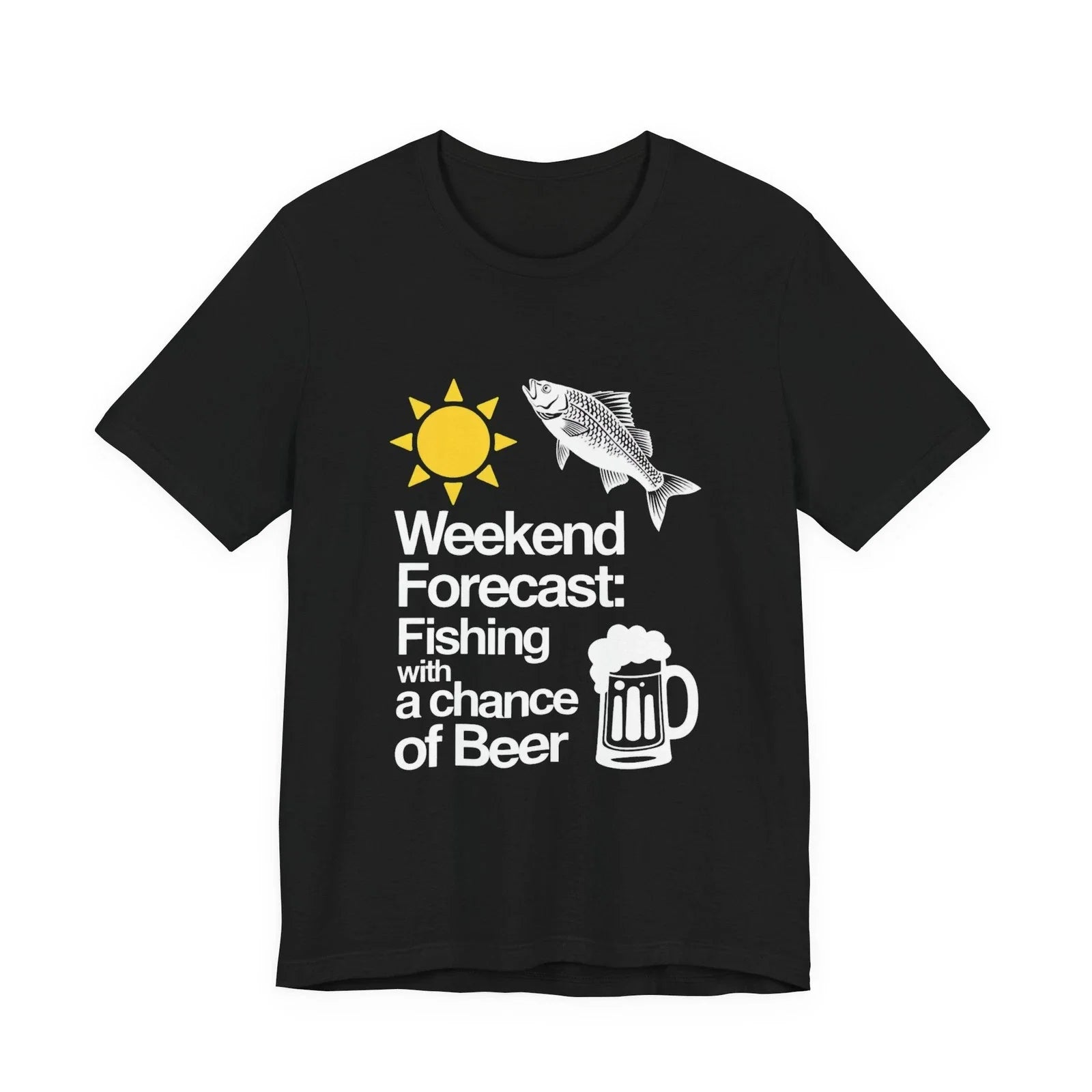 Weekend Forecast Fishing With A Chance Of Beer Funny Fishing Weather Shirt Tee Unisex T-shirt, Sweatshirt, Hoodie, Long Sleeve Tee - T-Shirt, Sweatshirt, Hoodie