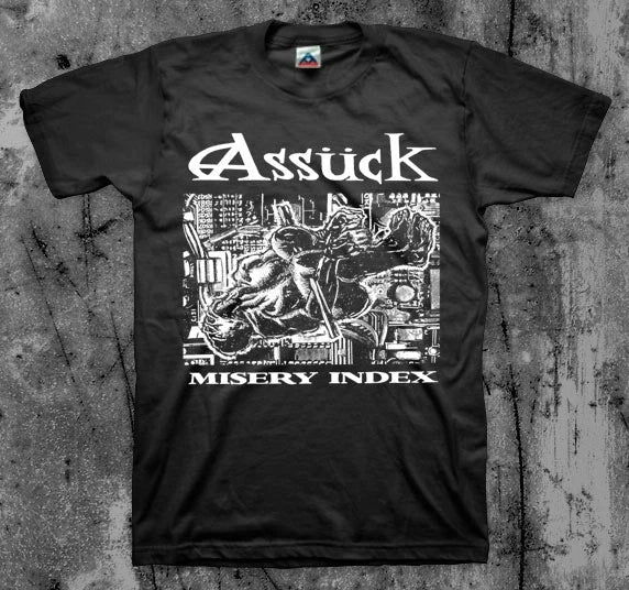 Assuck 'Misery Index' T shirt Unisex T-shirt, Sweatshirt, Hoodie, Long Sleeve Tee - T-Shirt, Sweatshirt, Hoodie