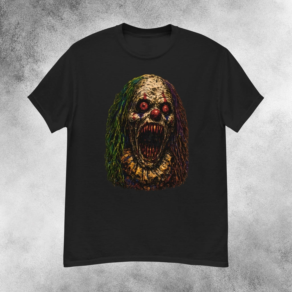 Sinister Clown T-Shirt, Creepy Horror Graphic Tee Men's S-2XL Unisex T-shirt, Sweatshirt, Hoodie, Long Sleeve Tee - T-Shirt, Sweatshirt, Hoodie