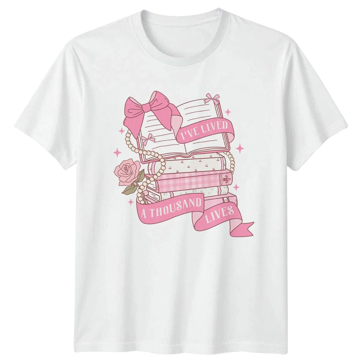Ive Lived A Thousand Lives Womens T-Shirt Book Lover Reading Unisex T-shirt, Sweatshirt, Hoodie, Long Sleeve Tee - T-Shirt, Sweatshirt, Hoodie