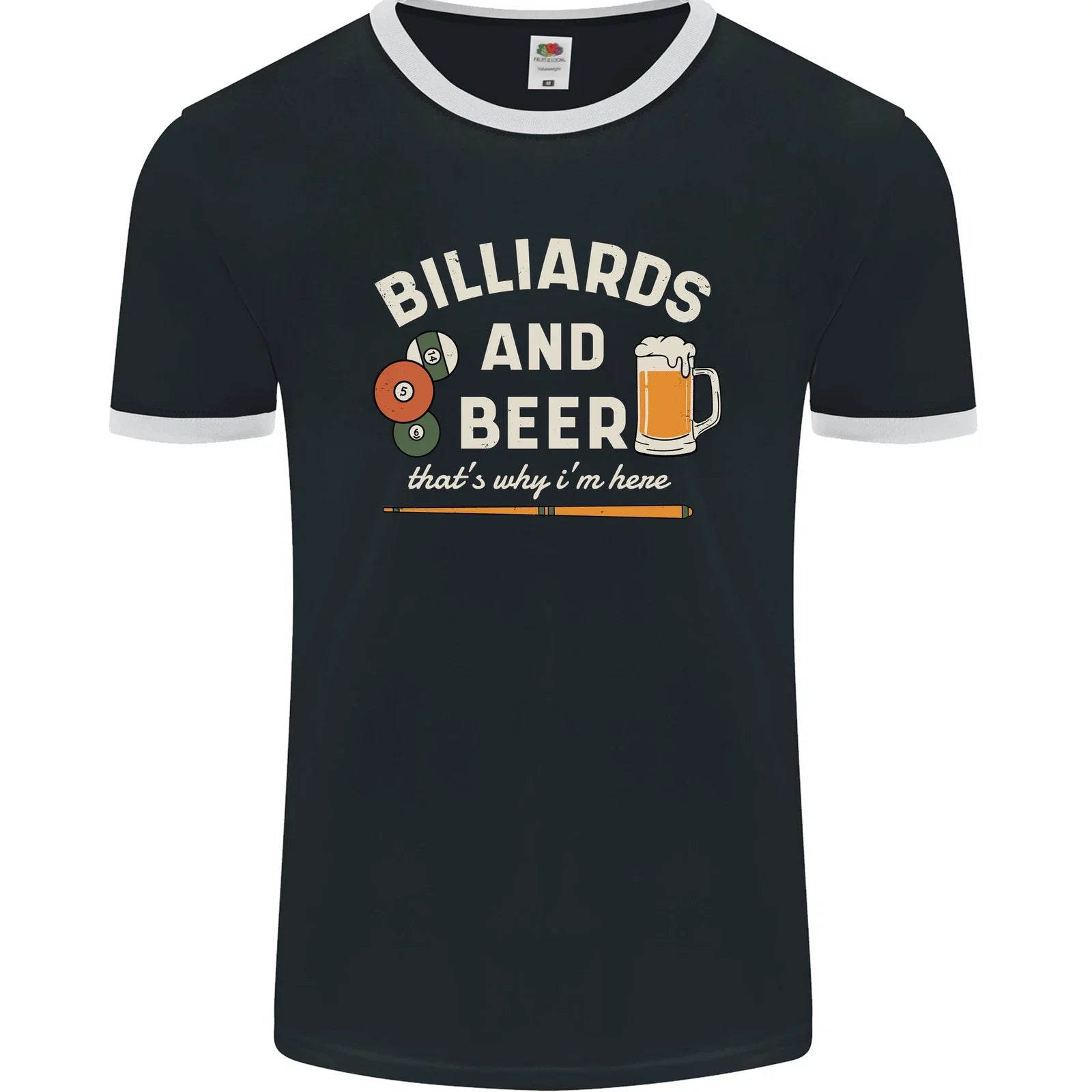 Billiards and Beer That's Why I'm Here Mens Ringer T-Shirt FotL Unisex T-shirt, Sweatshirt, Hoodie, Long Sleeve Tee - T-Shirt, Sweatshirt, Hoodie