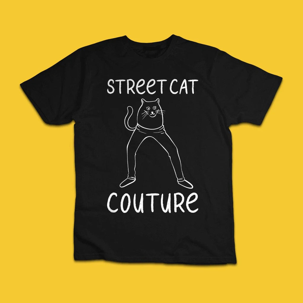 Street Cat Couture Funny Fashion Cat Graphic T-Shirt Tee Unisex T-shirt, Sweatshirt, Hoodie, Long Sleeve Tee - T-Shirt, Sweatshirt, Hoodie