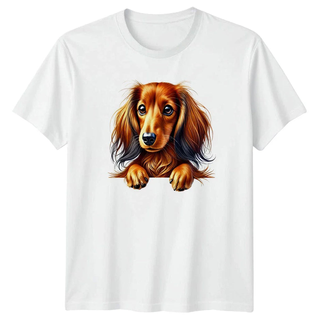 Cute Long Haired Dachshund Dog Art T-Shirt Dachshund Dog Birthday Gift Unisex T-shirt, Sweatshirt, Hoodie, Long Sleeve Tee - T-Shirt, Sweatshirt, Hoodie
