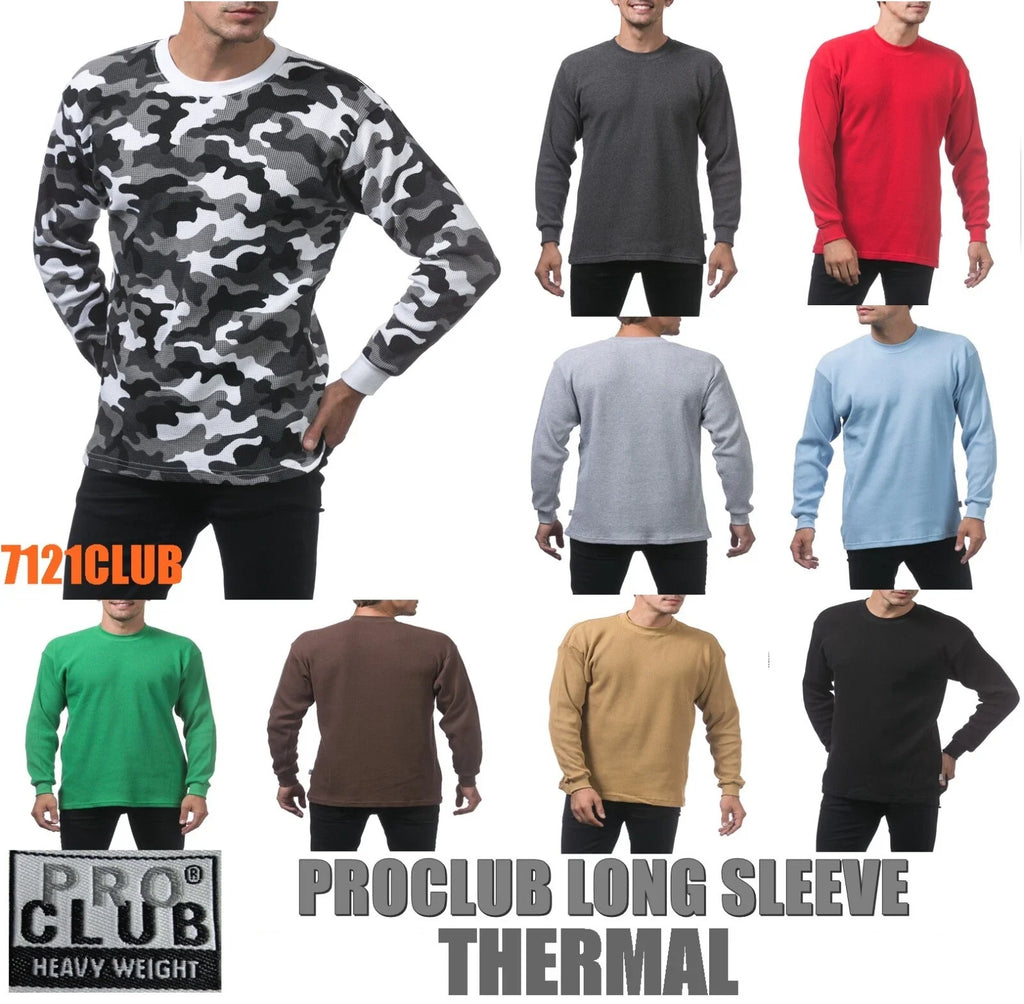 PRO CLUB THERMAL T SHIRTS PROCLUB MEN HEAVYWEIGHT LONG SLEEVE SHIRT BIG AND TALL Unisex T-shirt, Sweatshirt, Hoodie, Long Sleeve Tee - T-Shirt, Sweatshirt, Hoodie