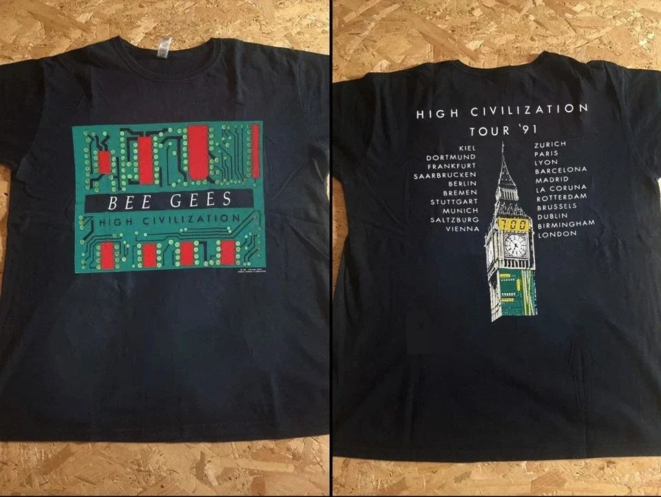 1991 Bee Gees Hight Civilization Tour T-Shirt, Bee Gees Tour '91 T-Shirt Unisex T-shirt, Sweatshirt, Hoodie, Long Sleeve Tee - T-Shirt, Sweatshirt, Hoodie