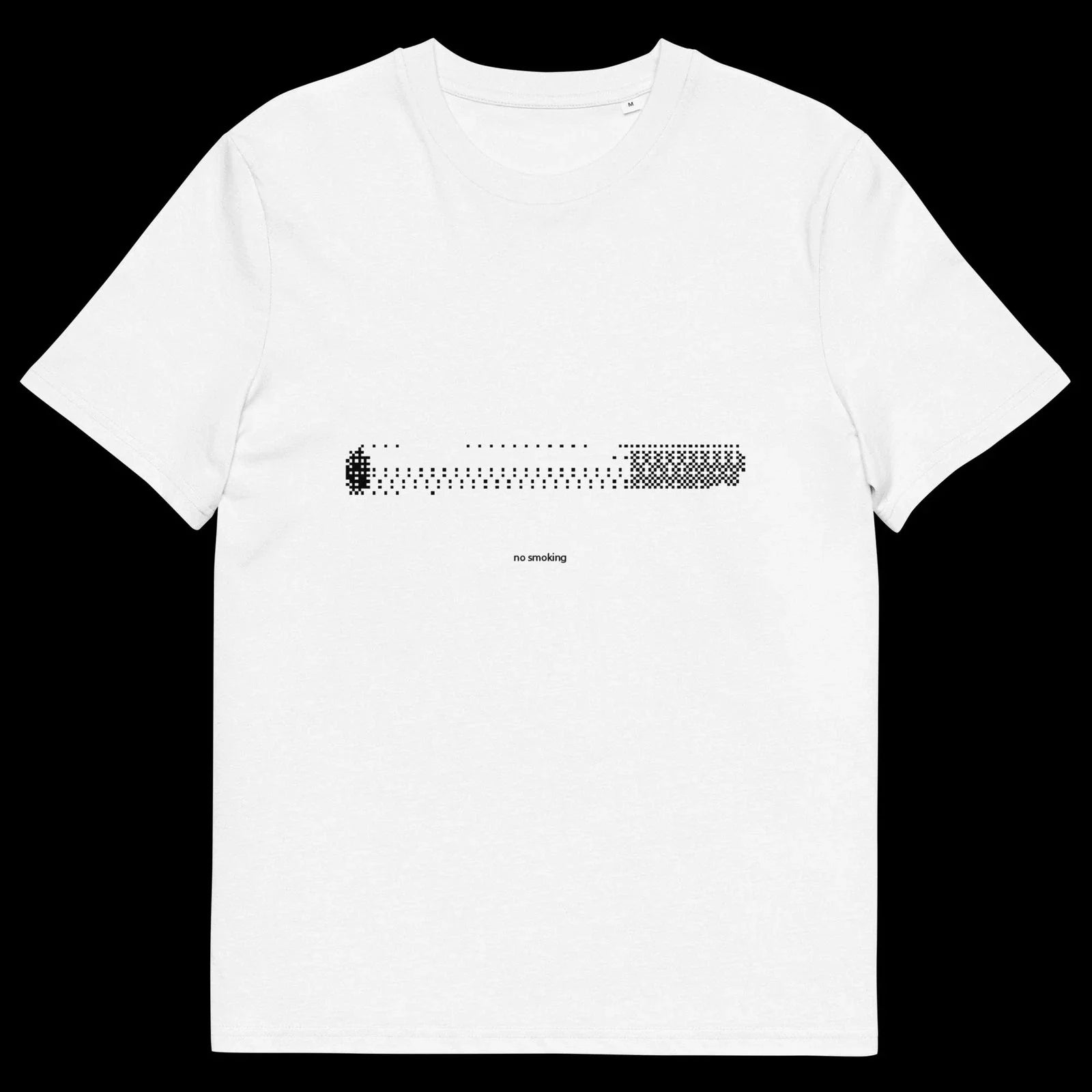 Unisex Organic Cotton No Smoking Pixel Art Dithered Street Fashion T-Shirt Unisex T-shirt, Sweatshirt, Hoodie, Long Sleeve Tee - T-Shirt, Sweatshirt, Hoodie